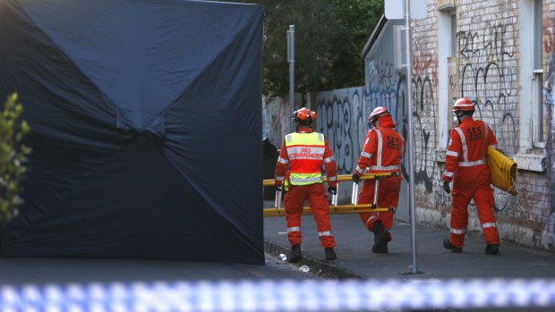 SES volunteers at the scene.