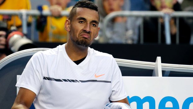 It was an unhappy night for Kyrgios.
