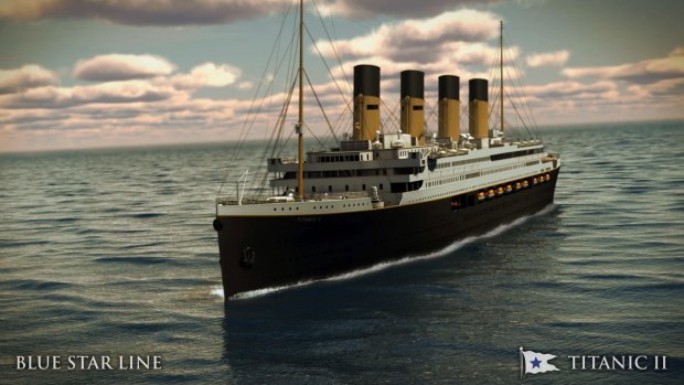 A rendering of Blue Star's Titanic II.