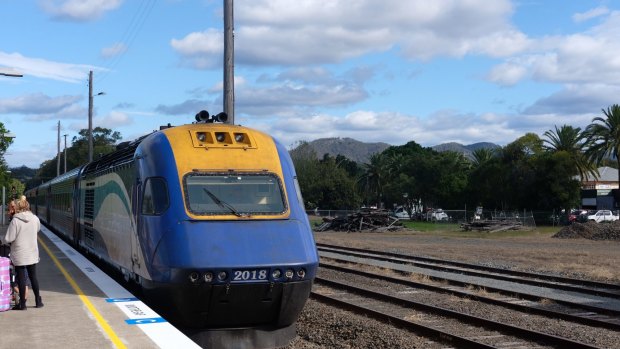 The train from Sydney to Coffs Harbour takes about nine hours to travel 450 km.