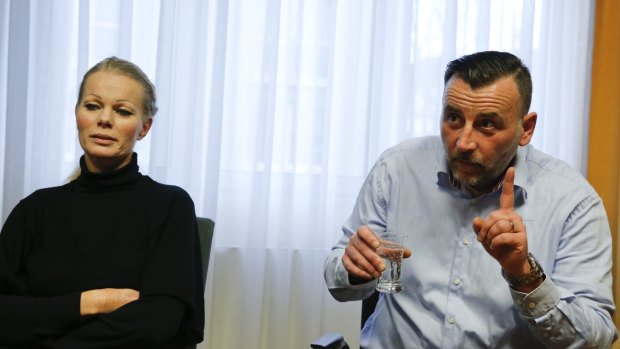 PEGIDA leader Kathrin Oertel has accepted the resignation of her co-leader Lutz Bachmann (right) after he called asylum-seekers 'animals' and 'scumbags'.   