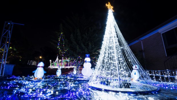A magical scene in Bissenberger Crescent, Kambah. The lights will be on until december 27.