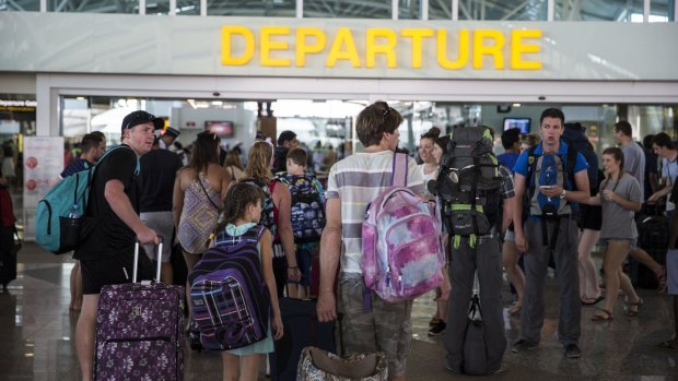 Passengers wait for updates, with Virgin and Jetstar stopping all their flights in and out of Bali on Sunday morning.