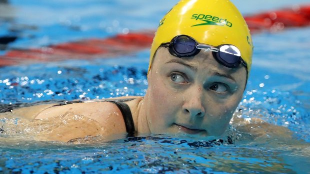 Australia's Cate Campbell after winning a semi-final of the women's 100-metre freestyle.