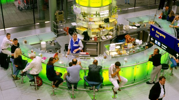 Airport bars are popular spots for passengers who enjoy a pre-flight drink.