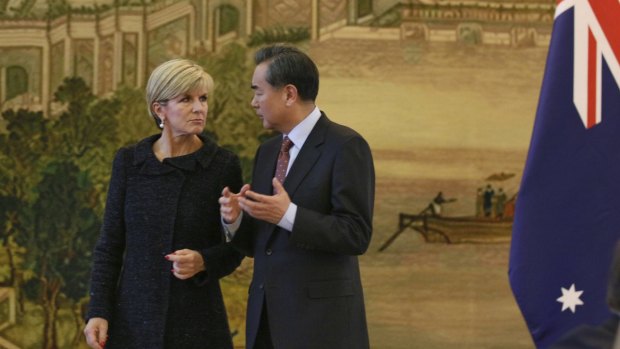 Julie Bishop and Chinese minister of foreign affairs Wang Yi.