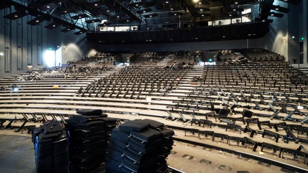 Out with the old: 1200 seats are being replaced at Canberra Theatre.