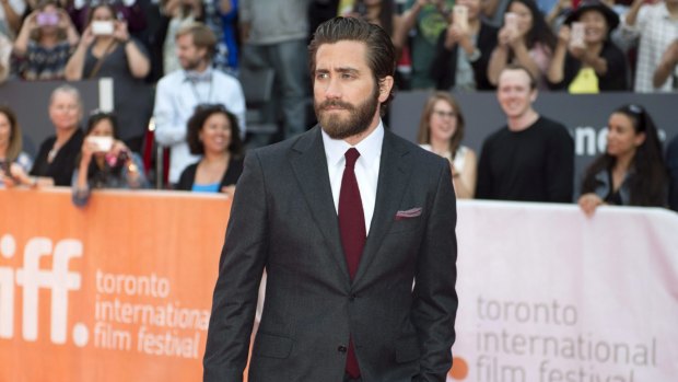 Jake Gyllenhaal arrives on the red carpet at the gala for the film <i>Demolition</i> at the 2015 Toronto International Film Festival in Toronto.