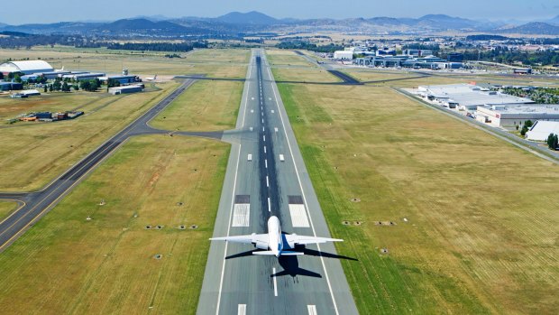 Flight paths from Canberra Airport's main runway are open and undeveloped, experts say. 