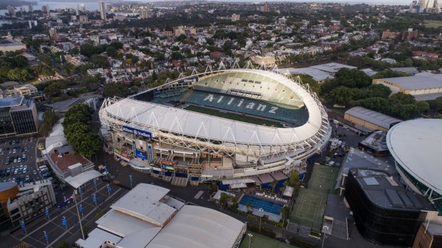 Venue of contention: Aerial views of Allianz Stadium in Moore Park. 