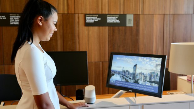 A staff member using the Eve system at 1 William Street.