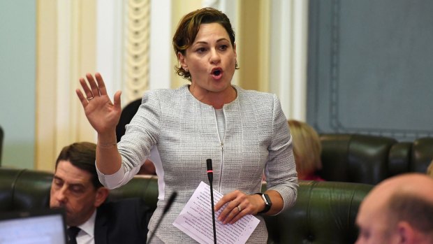 Deputy Premier Jackie Trad in question time on Tuesday.