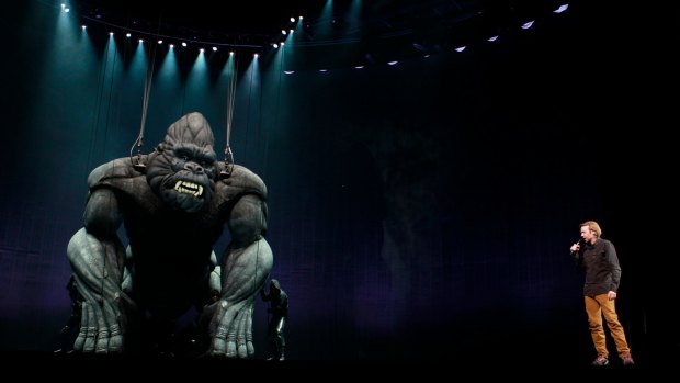 Creature designer Sonny Tilders with King Kong at the Regent Theatre in 2013.