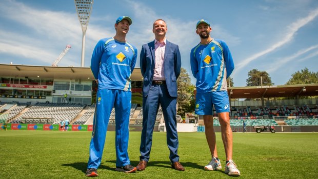 Capital gain: Australian captain Steve Smith and his men will first return to Canberra in December for an ODI against New Zealand.