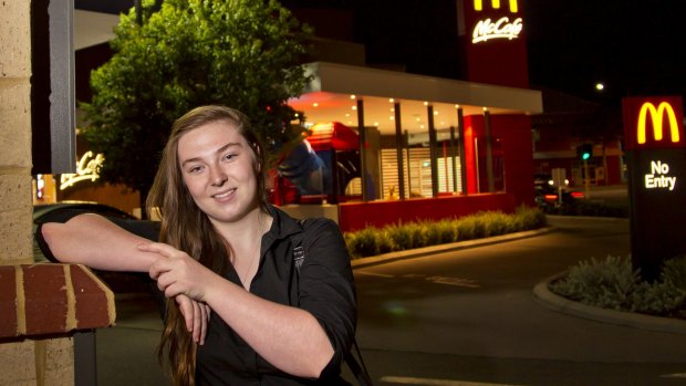 Brigid Forrester, 19, worked at McDonald's until last November. 