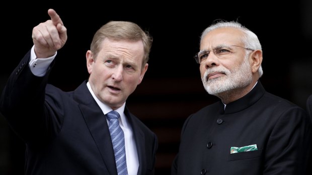 Irish Prime Minister Enda Kenny, left, meets Indian Prime Minister Narendra Modi in Dublin, Ireland, last month.