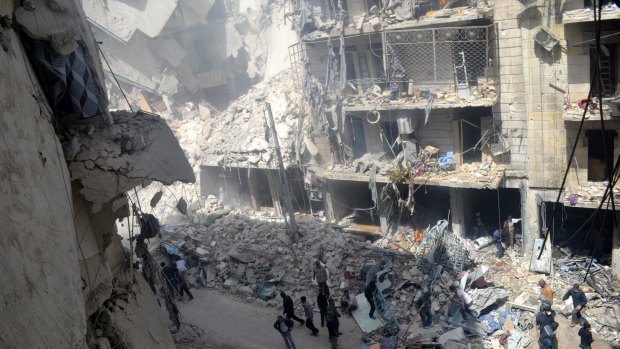 The devastation in Aleppo, Syria.