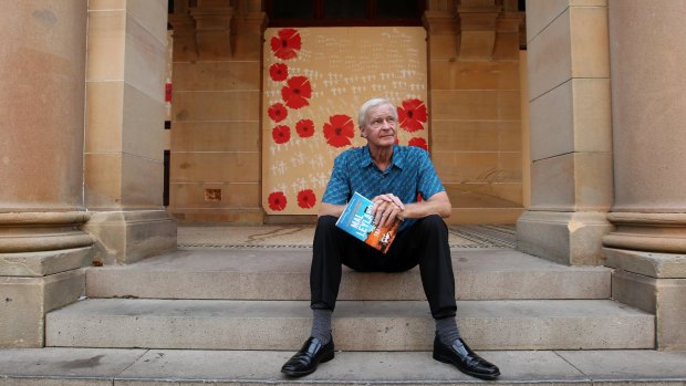 Mal Leyland, from the Leyland Brothers television program, with his book <i>Still Travelling</i> in 2015.