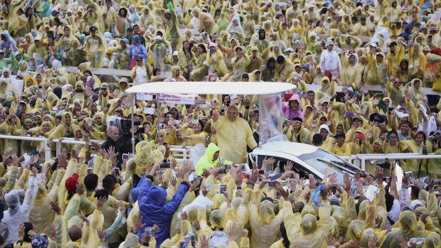 About 150,000 people came out to see Pope Francis in Tacloban.