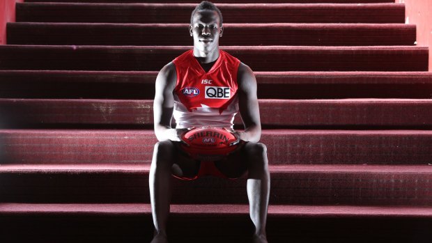 Like many who do not grow up with the game, Aliir Aliir was confused by Aussie Rules at first.