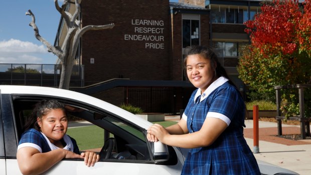 Year 10 Mt Stromlo High School twins Evie and May Laloulu will be starting Road Ready next week.