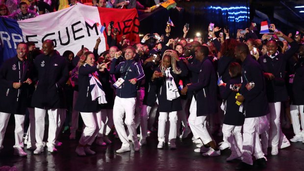 Team France at the Closing Ceremony on Day 16 of the Rio 2016 Olympic Games at Maracana Stadium on August 21, 2016 in Rio de Janeiro, Brazil.