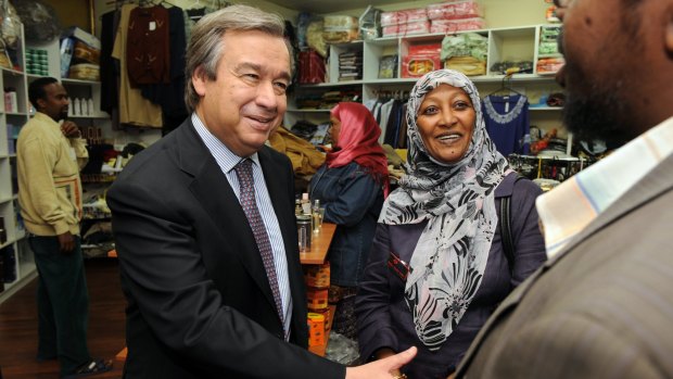 Antonio Guterres, then the UN High commissioner for refugees, meets the African community in Footscray in 2009.