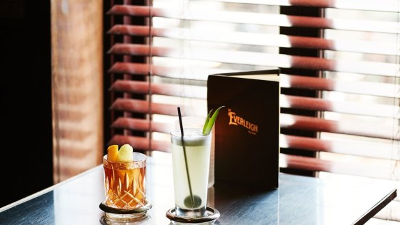 An Old Fashioned (left) at old-fashioned cocktail bar The Everleigh.