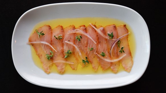 The signature kingfish pancetta.