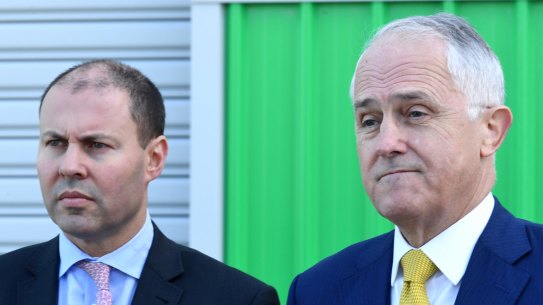 Prime Minister Malcolm Turnbull (right) and Energy Minister Josh Frydenberg are trying to ramp up pressure on the states to support the national energy guarantee.