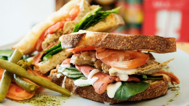 The vegan 'Chick n' Bacun' toastie at Maker Cafe is a must-try.