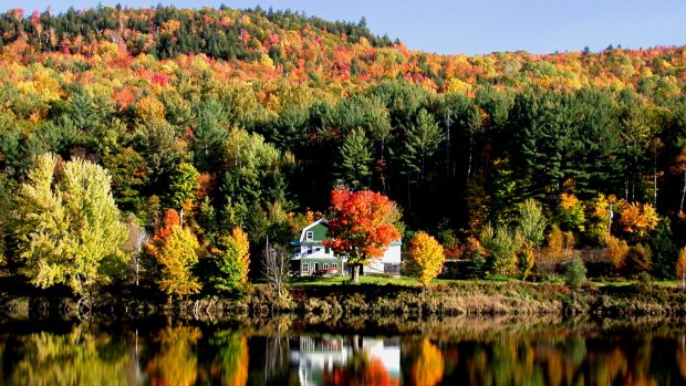 Autumn foliage in Maine, New England.