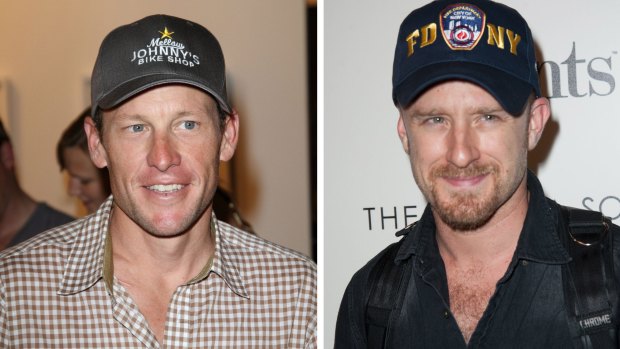 Spitting image: Lance Armstrong (left) and Ben Foster who plays the cyclist in <em>The Program</em>.