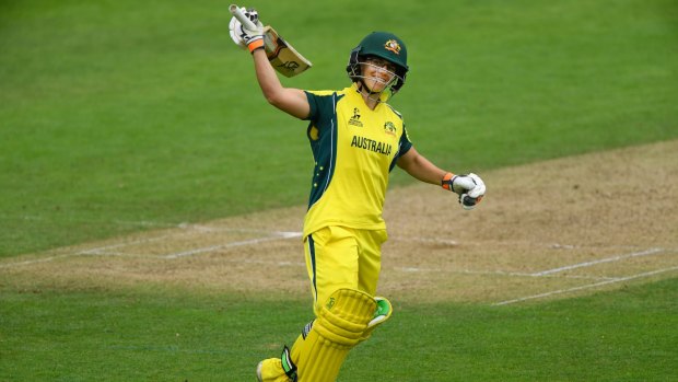 Ton: Nicole Bolton scored an unbeaten hundred against the West Indies.