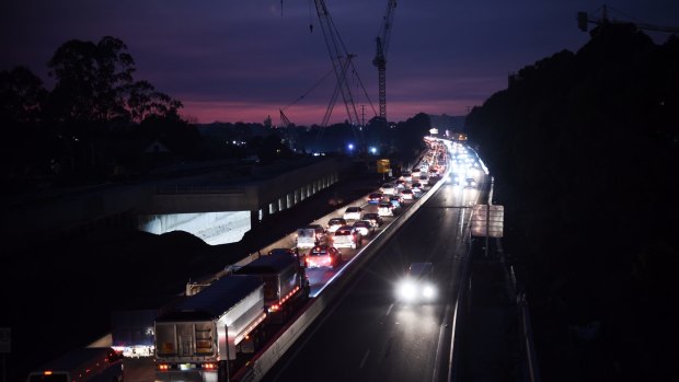 Traffic on the M4 the day before the toll commenced in August.