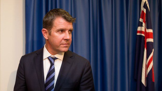 Premier Mike Baird, after addressing the media about local council amalgamations.