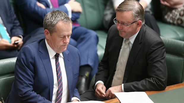 On the same page? Opposition Leader Bill Shorten and Shadow Infrastructure and Transport Minister Anthony Albanese.