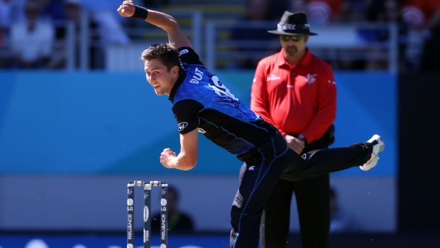 Thunderboults: Trent Boult in action on Saturday.