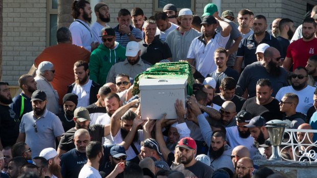 The funeral of Wally Ahmad at Lakemba Mosque.