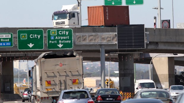 Congested: As the volume of goods and traffic flowing through Port Botany expands, roads are becoming increasingly crowded.