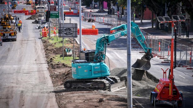 The roadworks that have taken over Hoddle Street.