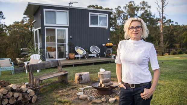 'COVID changed everything,' says Margo Keenan, who installed a tiny home on her Malniri Park thoroughbred horse farm at Freemans Reach on the Hawkesbury.