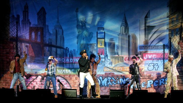 Village People perform live in Sydney in 2005. Their act was always indebted to Broadway stage shows.