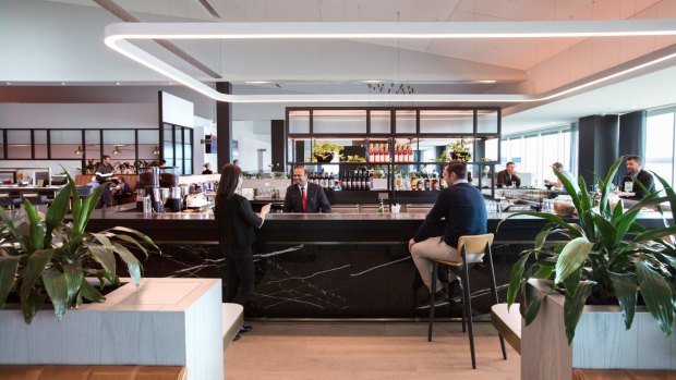 Qantas Melbourne business and Qantas Club lounge.