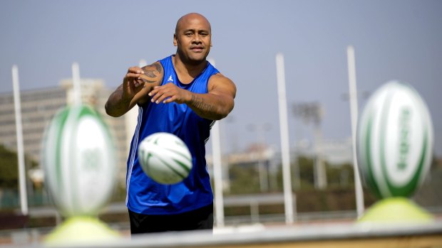 Global ambassador: Former All Blacks winger Jonah Lomu in action during a rugby clinic as part of the Global Sports Forum in Barcelona in 2011.
