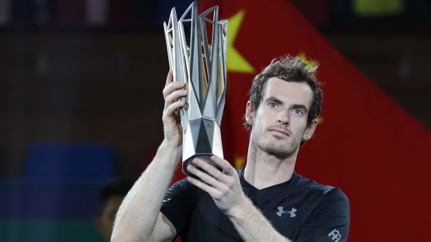 Full swing: Andy Murray wins his sixth title of the year with victory at the Shanghai Masters.