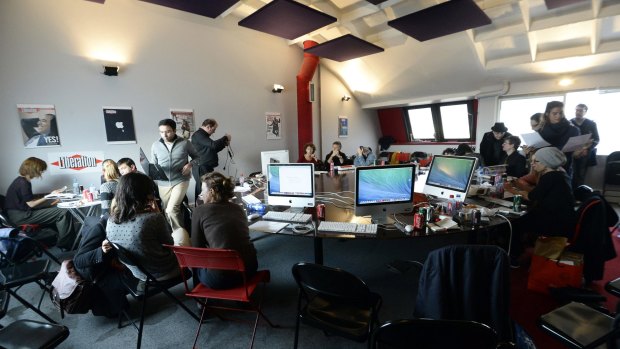The offices at <i>Liberation</i> on Friday.