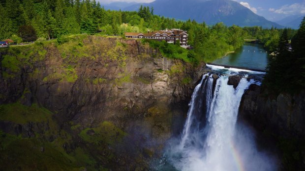 Salish Lodge overlooking Snoqualmie Falls.