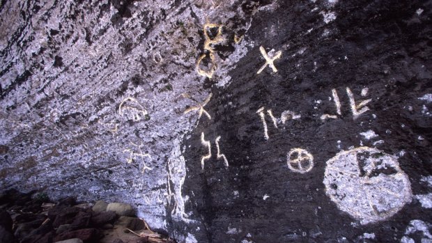 Petroglyphs, Pitcairn Island.