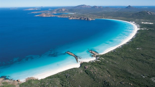 According to the National Committee on Soil and Terrain, you'll find the whitest sand here at Lucky Bay, Cape Le Grand, Western Australia.